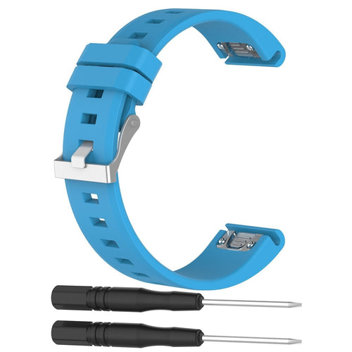Glossy Silicone Strap, light blue, without a watch, 3/4 front view