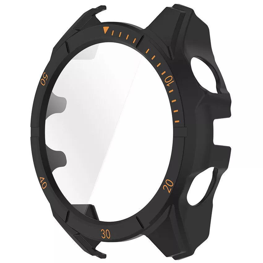 Coque rigide avec verre Garmin Fenix 8 - 47mm AMOLED (noir/orange)