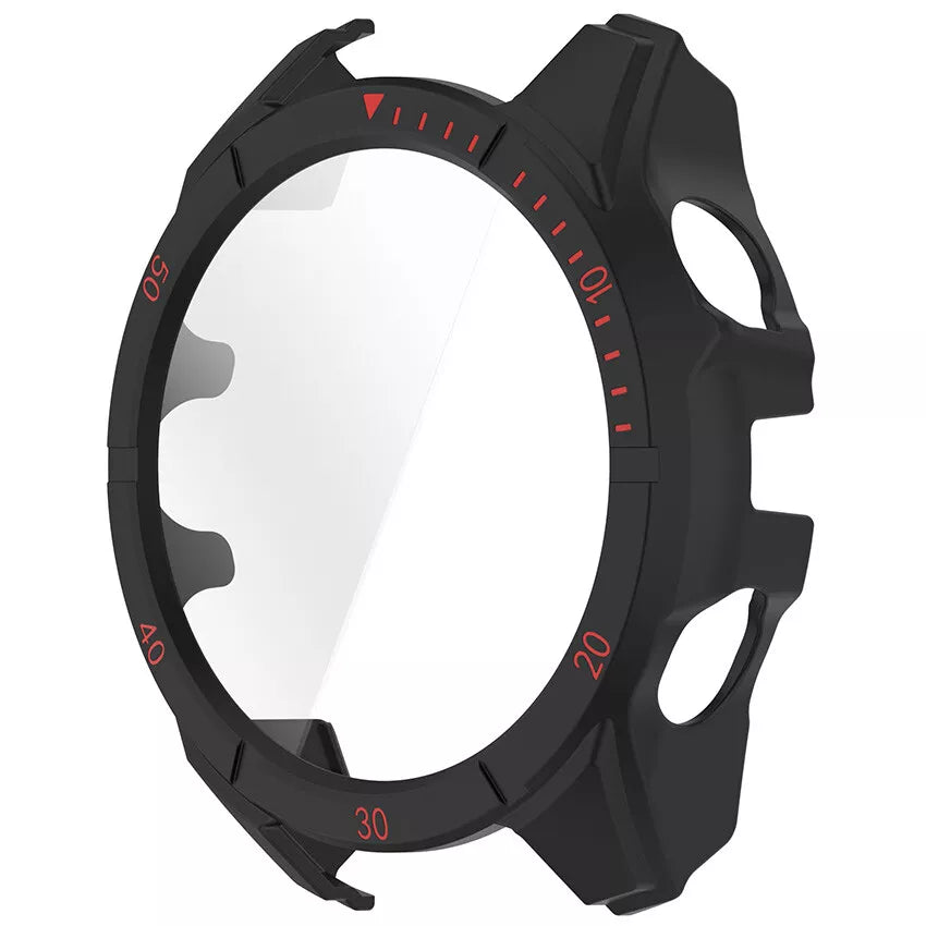 Coque rigide avec verre Garmin Fenix 8 - 47mm SOLAR (noir/rouge)