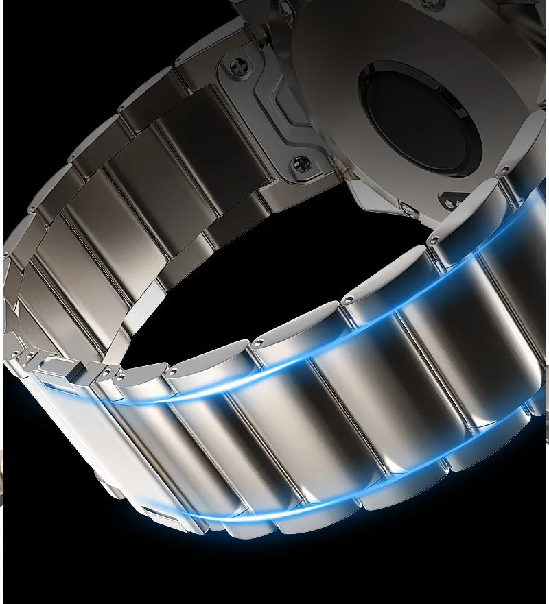 Magnetic Titanium Strap, without a watch, 3/4 front view