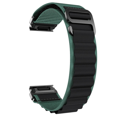 Bracelet Alpine nylon Garmin Forerunner 945 (vert/noir)
