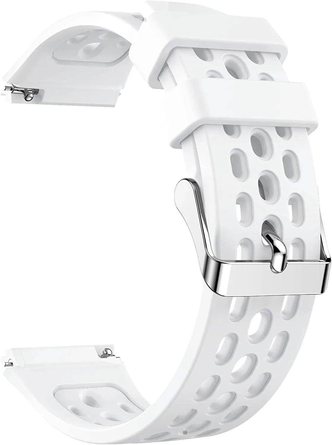 Breathable Silicone Strap, white, without a watch, 3/4 front view