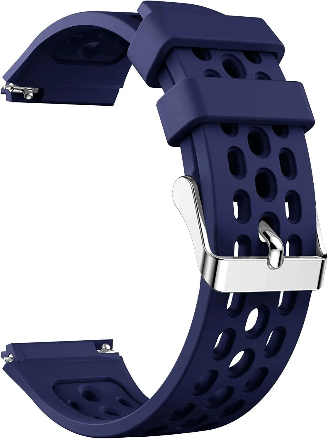 Breathable Silicone Strap, dark blue, without a watch, 3/4 front view
