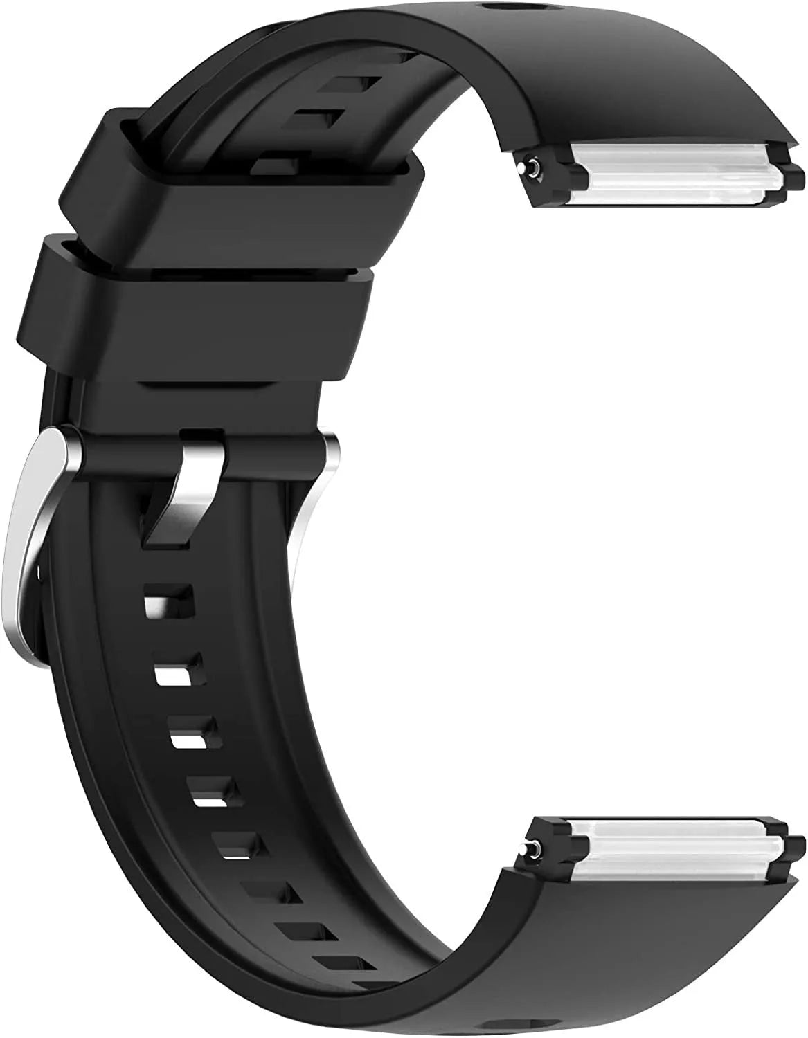Silicone Strap, black, without a watch, 3/4 front view