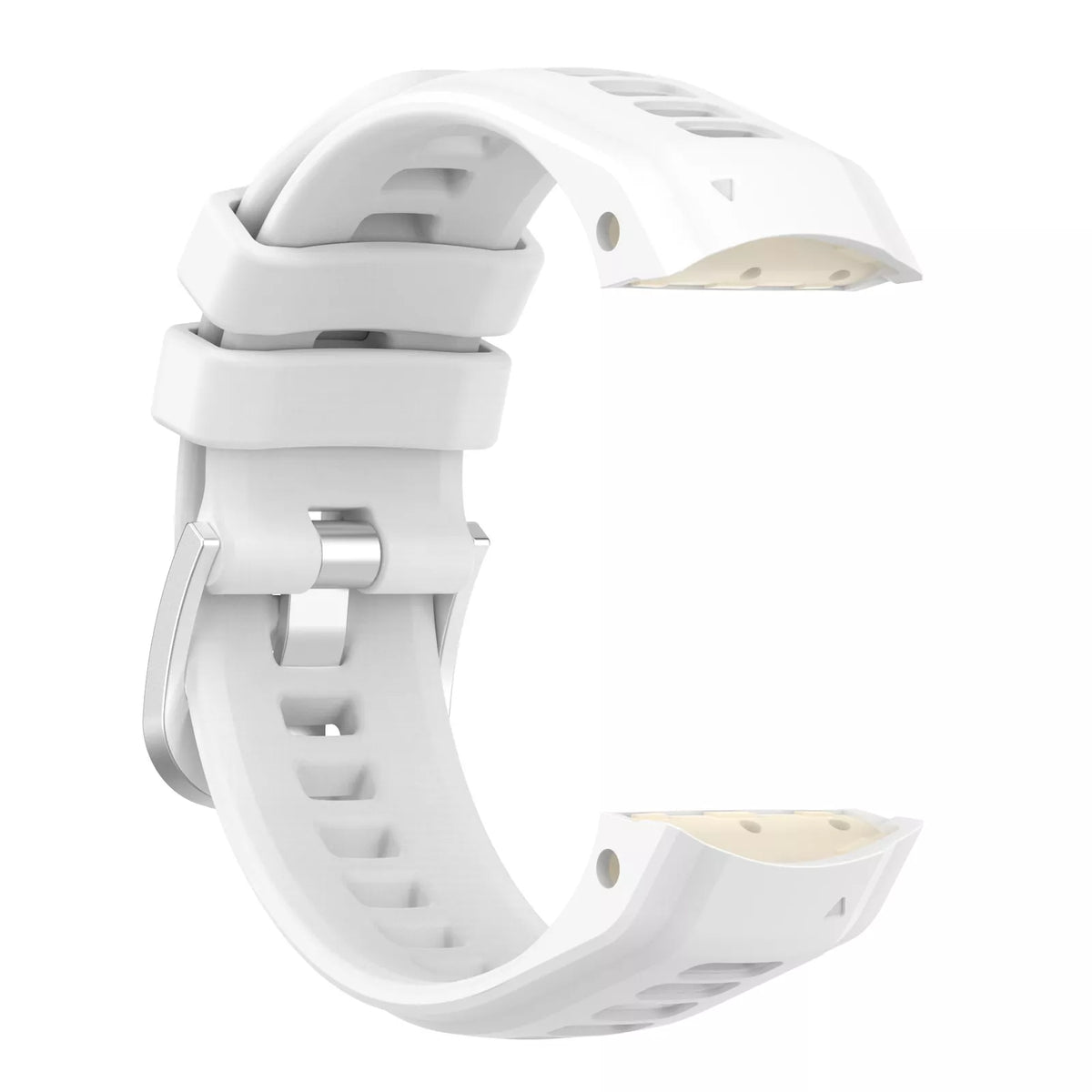Silicone Strap, white, without a watch, 3/4 front view