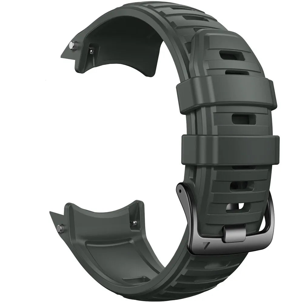 Silicone Strap, dark green, without a watch, 3/4 front view