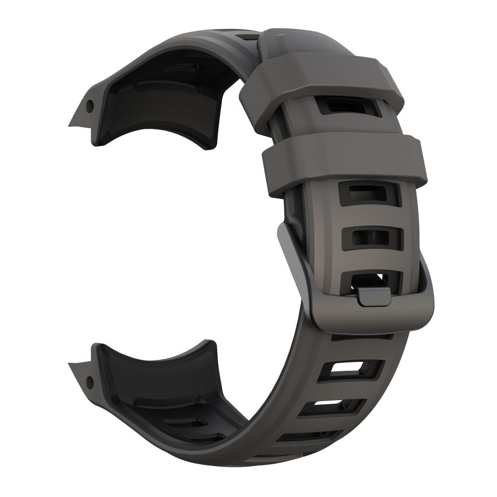 Silicone Sport Strap, dark grey/black, without a watch, 3/4 front view