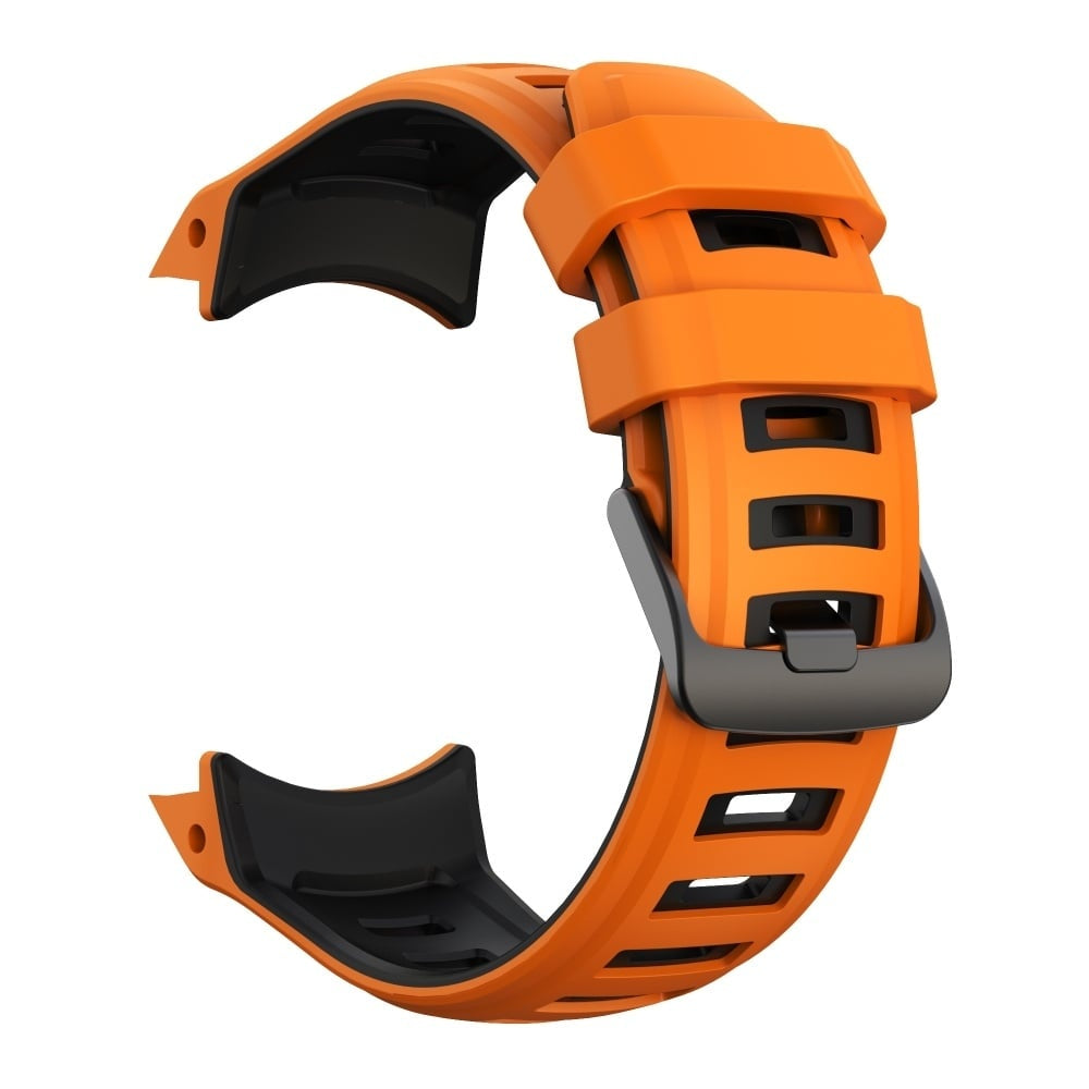 Silicone Sport Strap, orange/black, without a watch, 3/4 front view