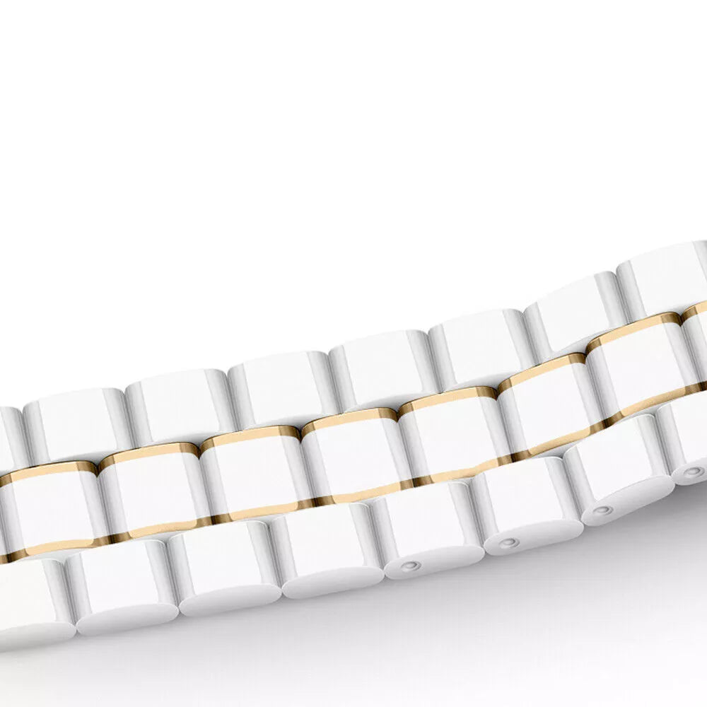 Bracelet ceramique Huawei Watch 5 - 42mm  (blanc/doré)