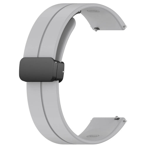 D-Buckle Silicone Strap, light grey, without a watch, 3/4 front view