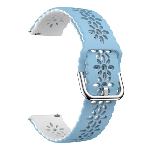 Bracelet de silicone avec relief Amazfit Bip 3 (Pro) (bleu clair/blanc)