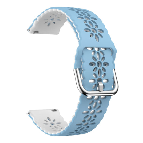 Withings ScanWatch Nova Patterned Silicone Strap (Light Blue/White)