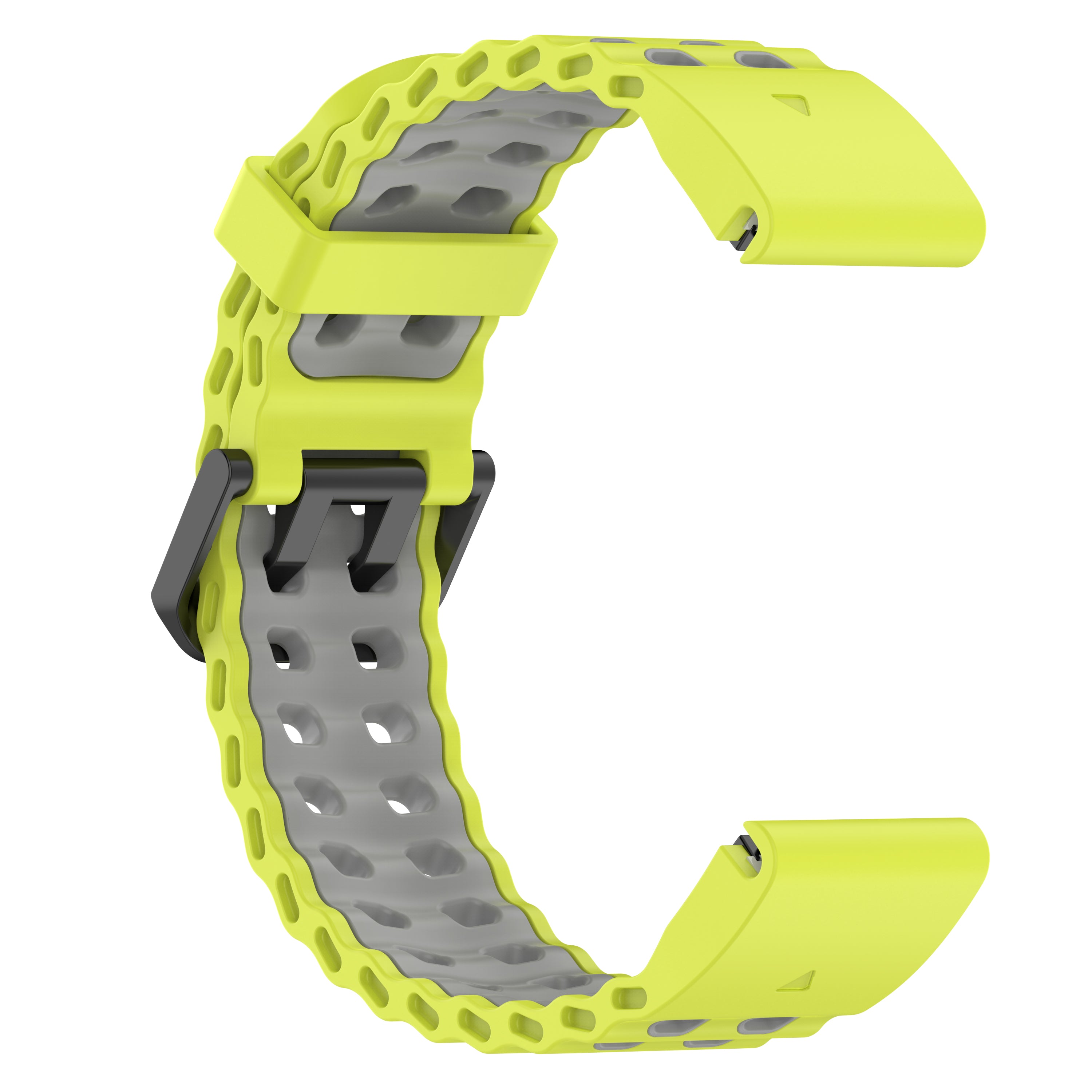Bracelet sport ondulé Garmin Descent Mk1 (citron vert/gris foncé)