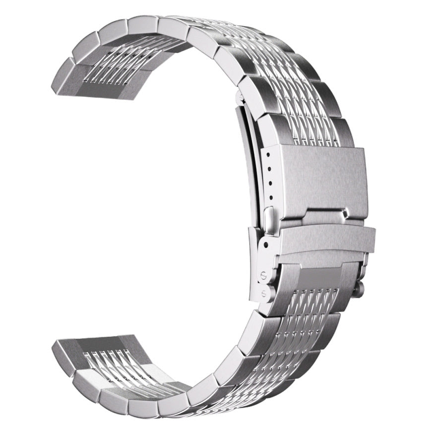 Garmin Forerunner 255 Luxury Steel Link Strap (Silver)