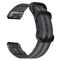 Bracelet nylon á boucle Garmin Instinct 3 - 50mm (noir/gris)
