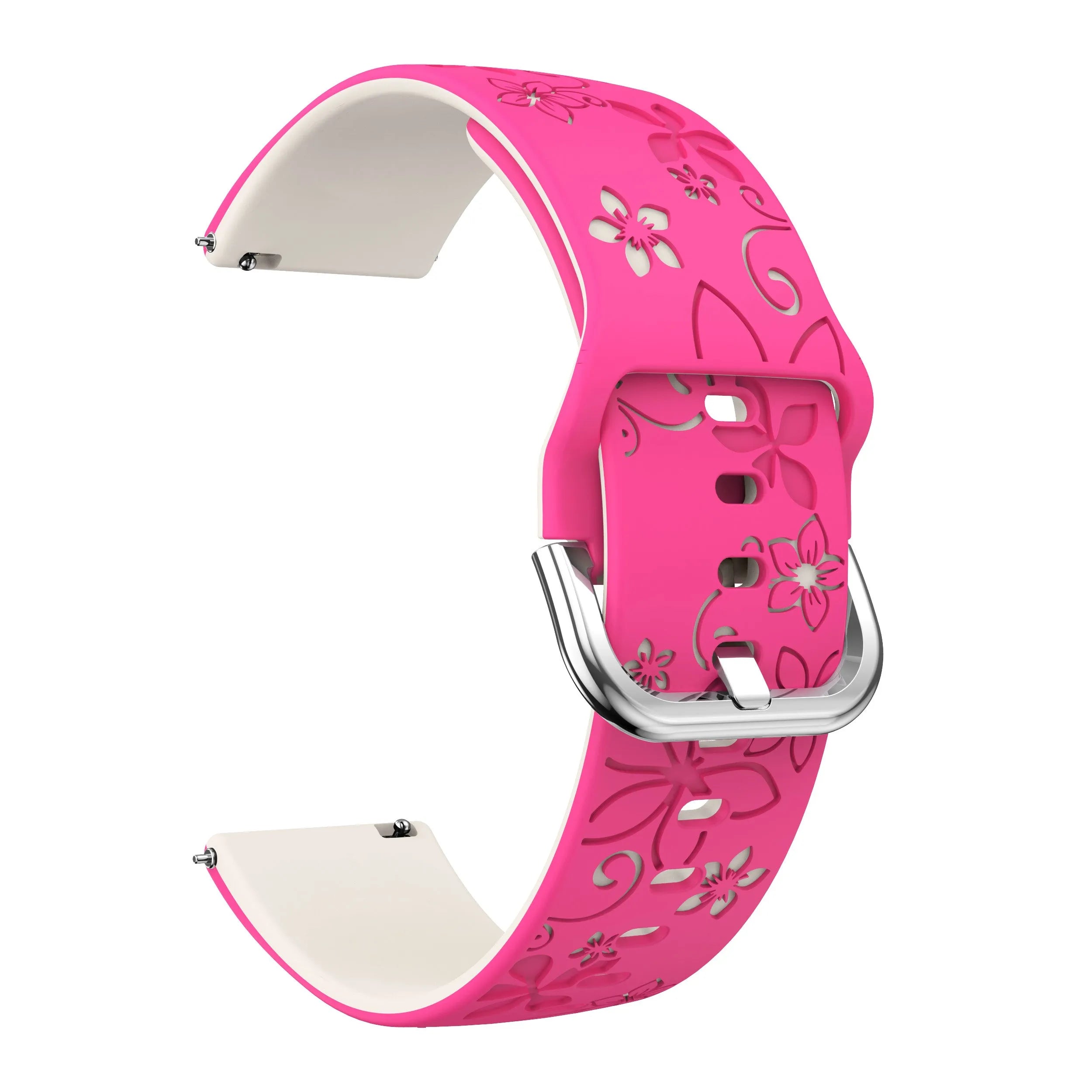 Coros Apex 42mm Flower Silicone Strap (Bright Pink/Starlight)