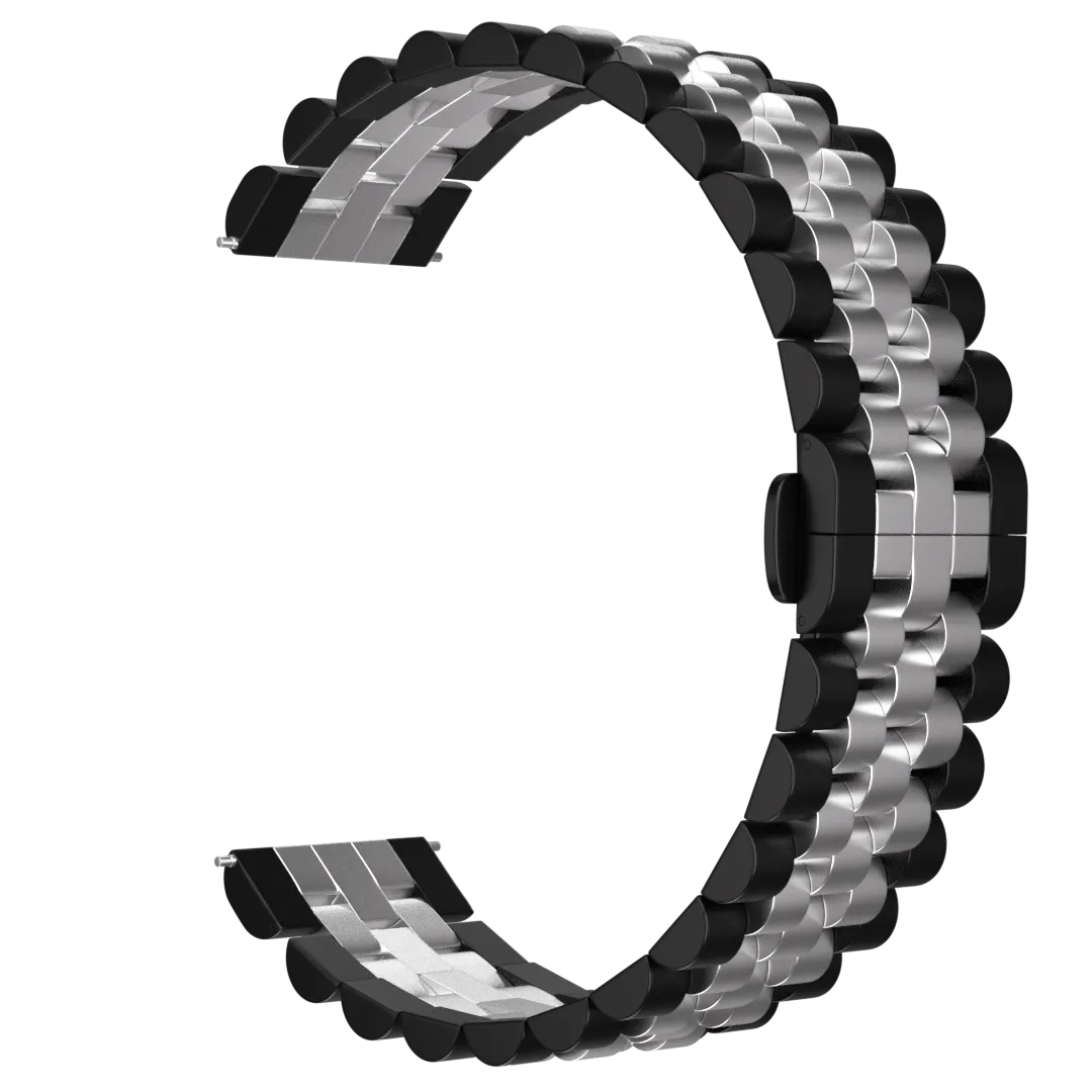 Jubilee Steel Strap, black/silver, without a watch, 3/4 front view