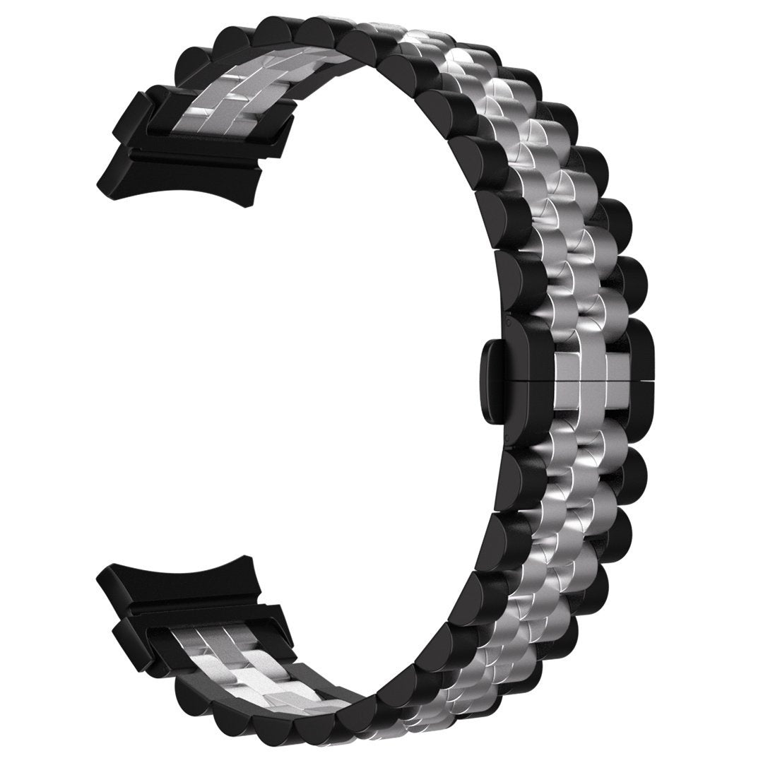 Jubilee Steel Strap, black/silver, without a watch, 3/4 front view