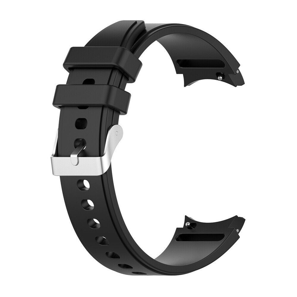 Silicone Strap 'Perfect Fit', black, without a watch, 3/4 front view