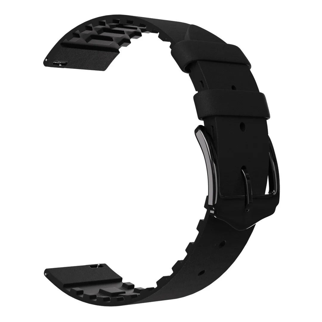 Bracelet silicone/cuir Galaxy Watch 4 - 44mm (noir)