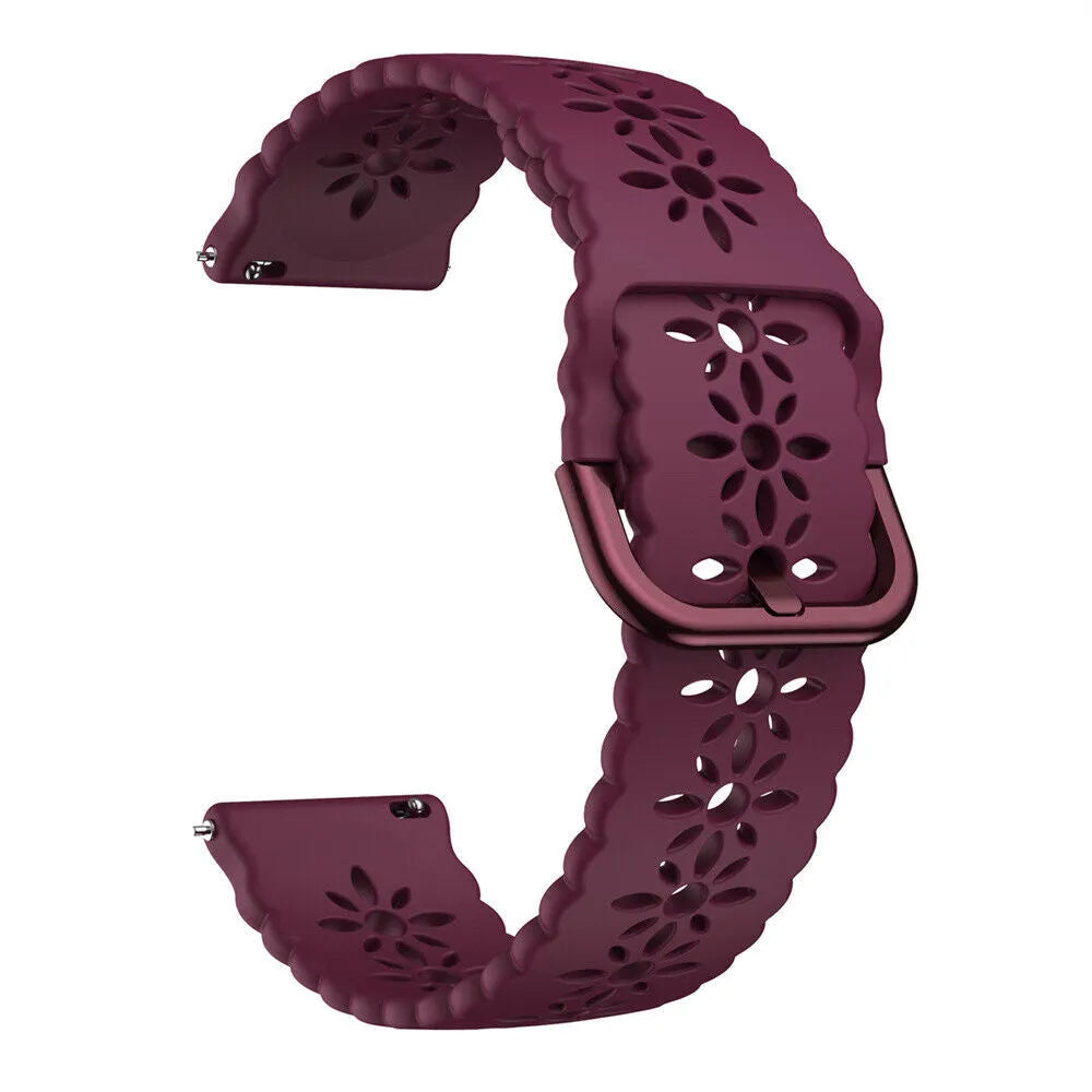 Amazfit Active Patterned Silicone Strap (Wine Red)