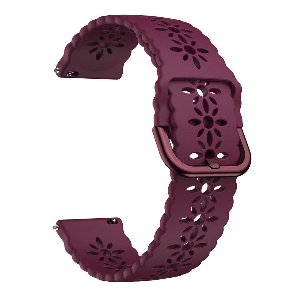 Withings ScanWatch Nova Patterned Silicone Strap (Wine Red)