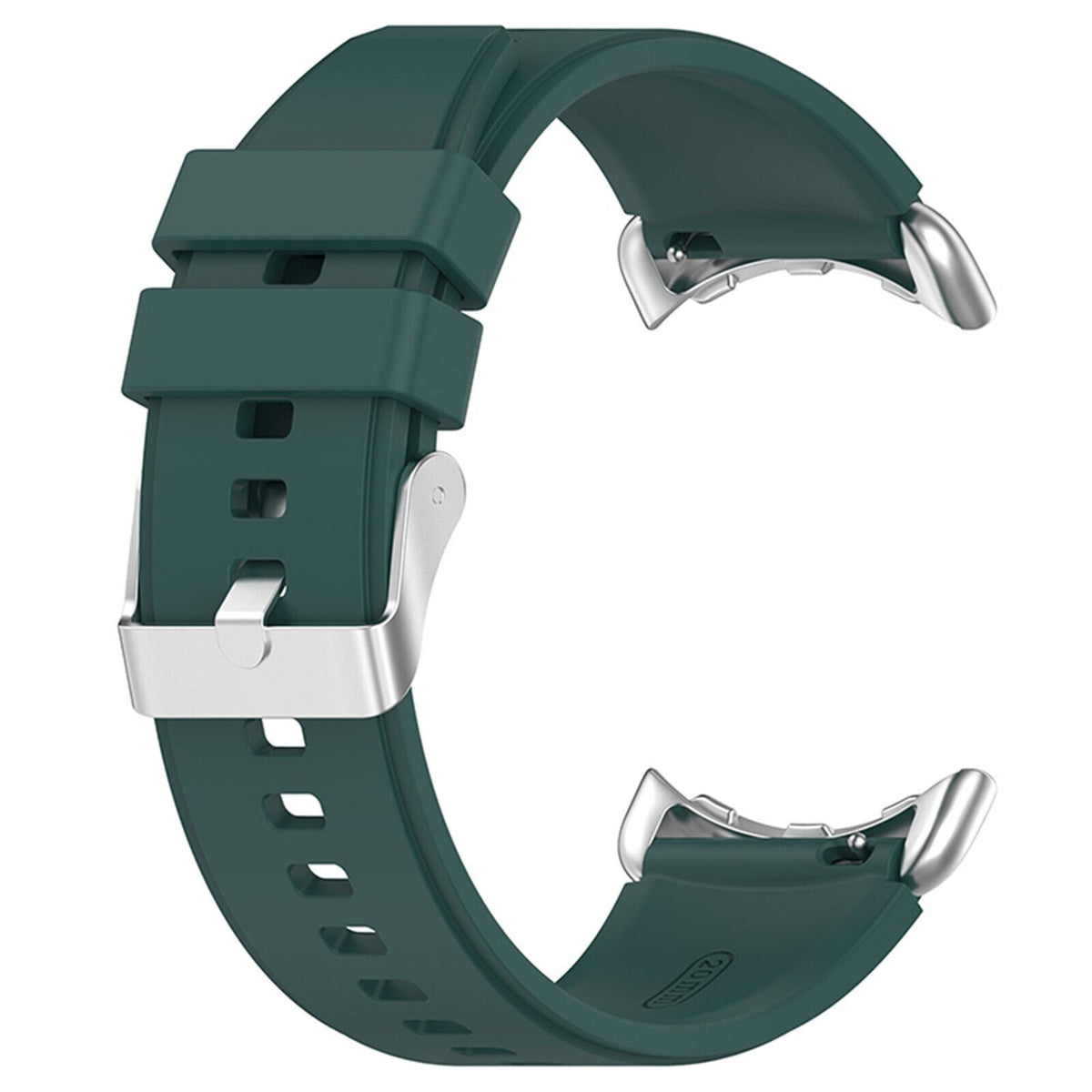 Silicone Strap, dark green, without a watch, 3/4 front view