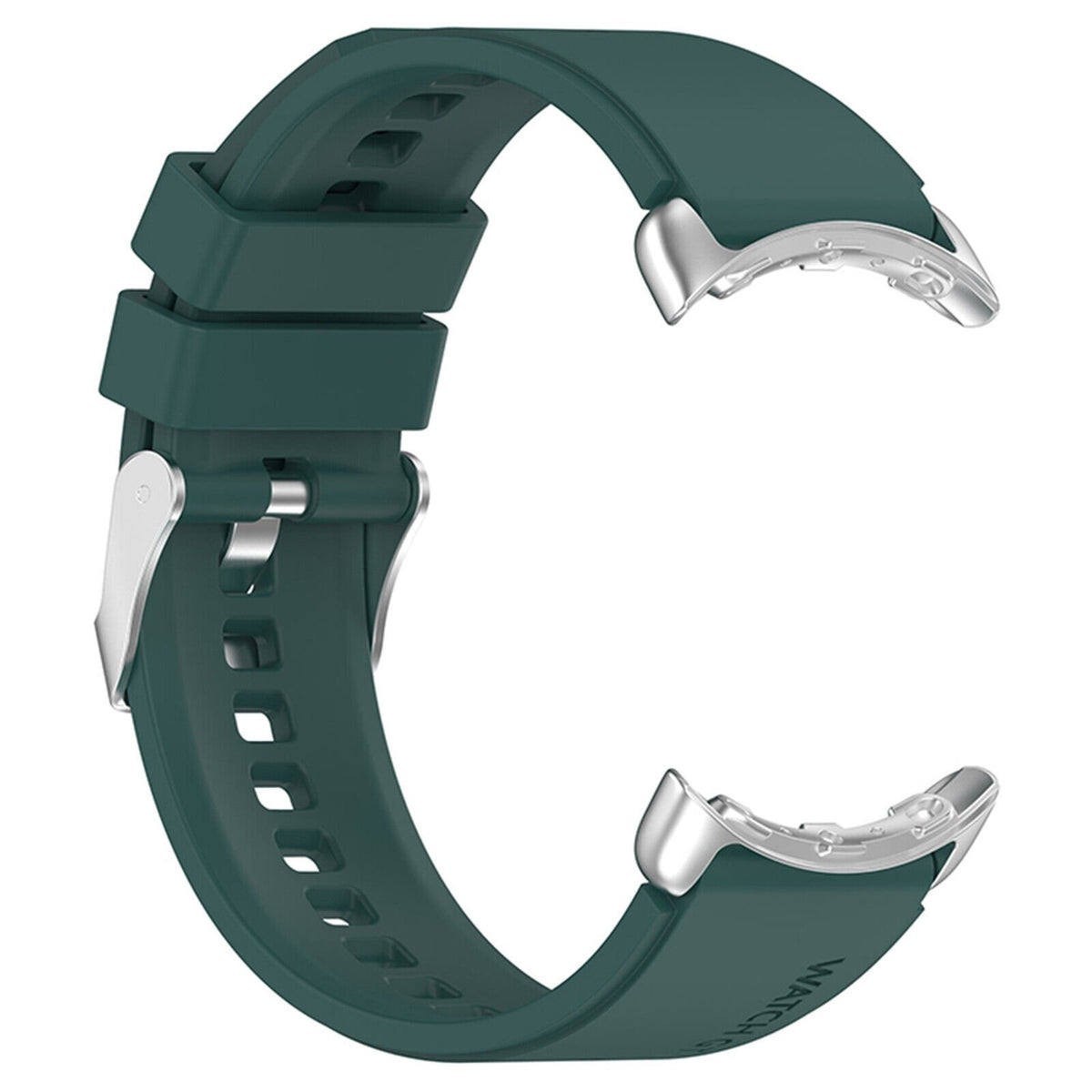 Silicone Strap, dark green, without a watch, 3/4 front view