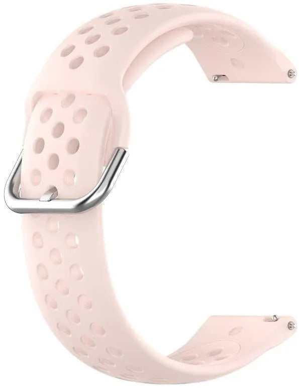Breathable Silicone Strap, pink, without a watch, 3/4 front view