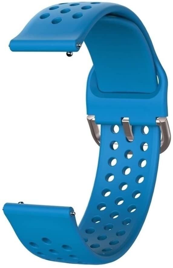 Breathable Silicone Strap, light blue, without a watch, 3/4 front view