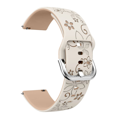 Bracelet silicone à fleurs OnePlus Watch 3 - 43mm (lumière stellaire/beige)