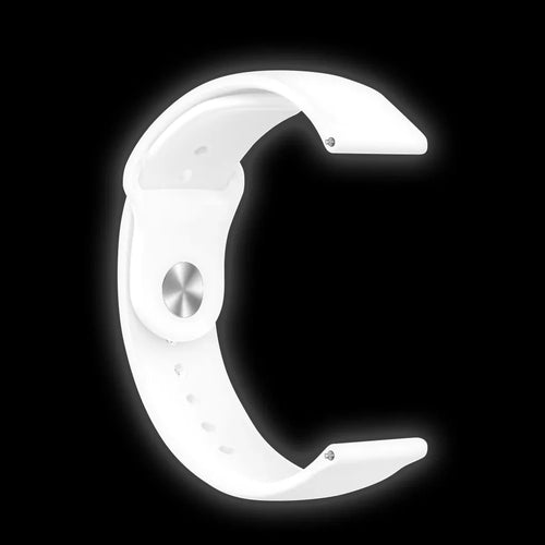 Silicone Glow in the Dark Strap, white, without a watch, 3/4 front view
