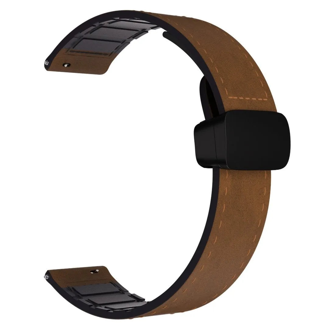 Bracelet en cuir avec boucle-D OnePlus Watch 3 (brun foncé)