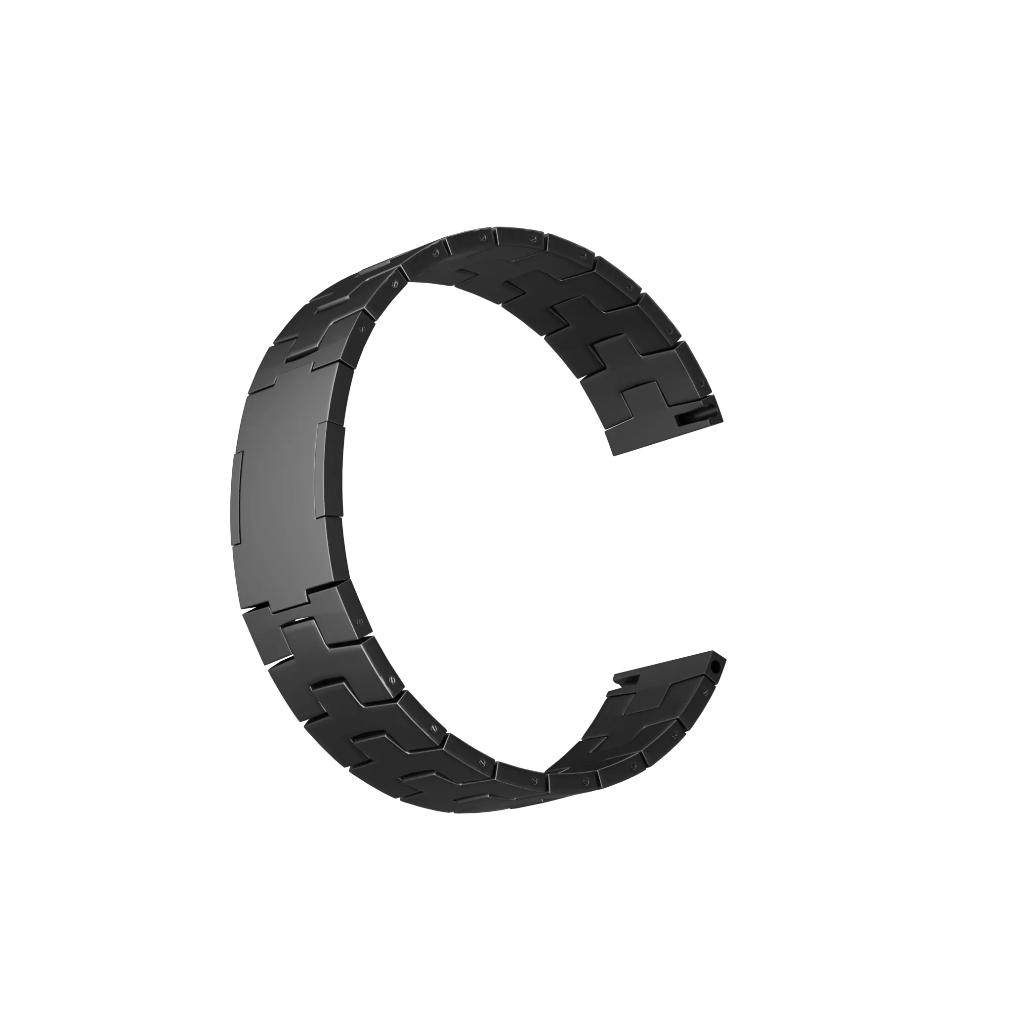 Polar Street X Titanium Grain Strap (Flat Clasp) (Graphite)