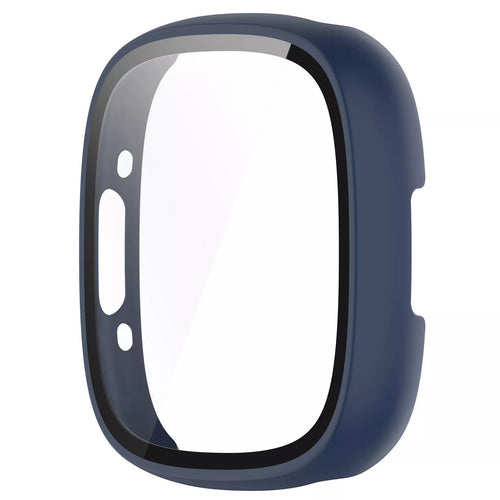 Coque rigide avec verre Fitbit Versa 4 / Sense 2 (bleu)