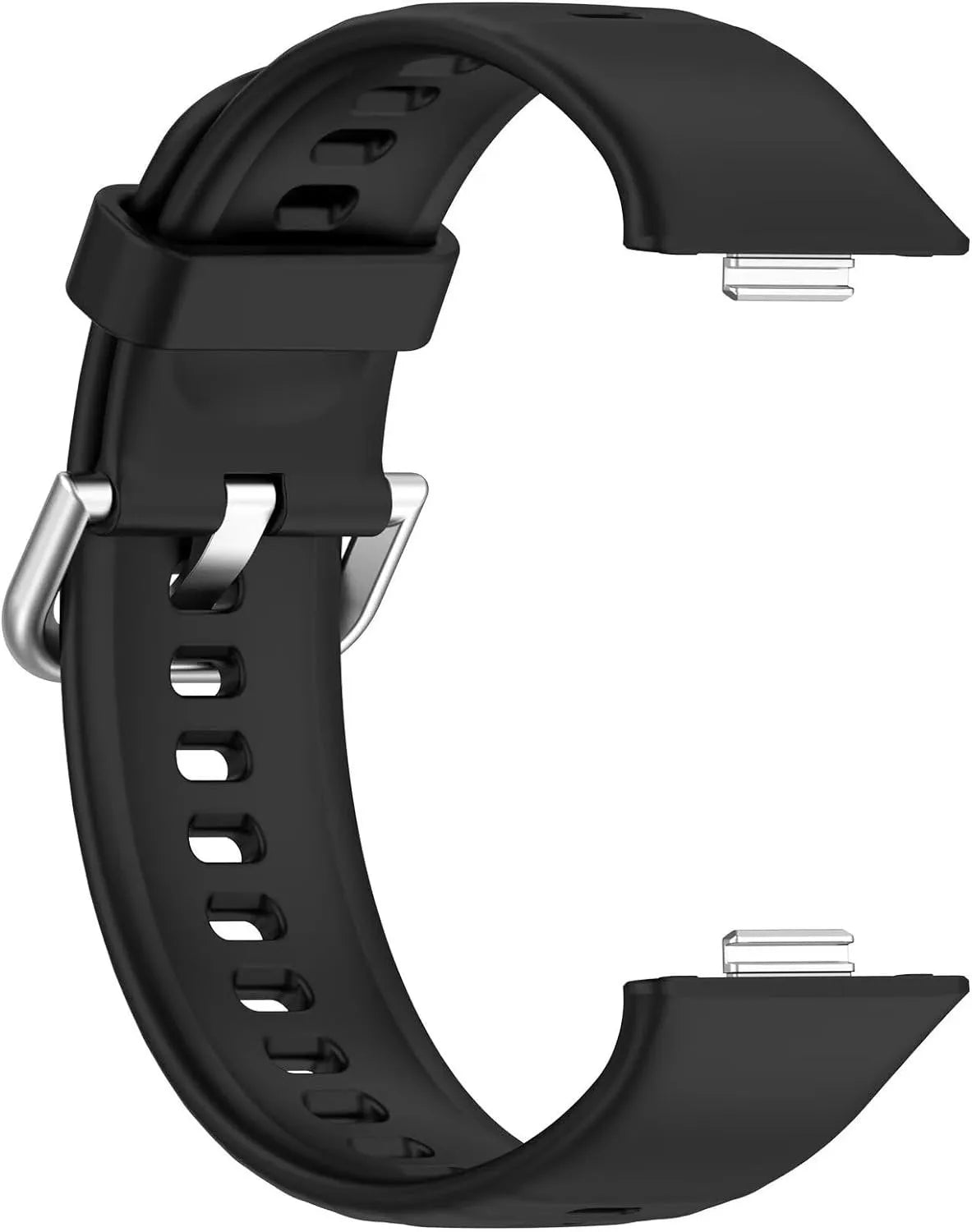 Silicone Strap, black, without a watch, 3/4 front view