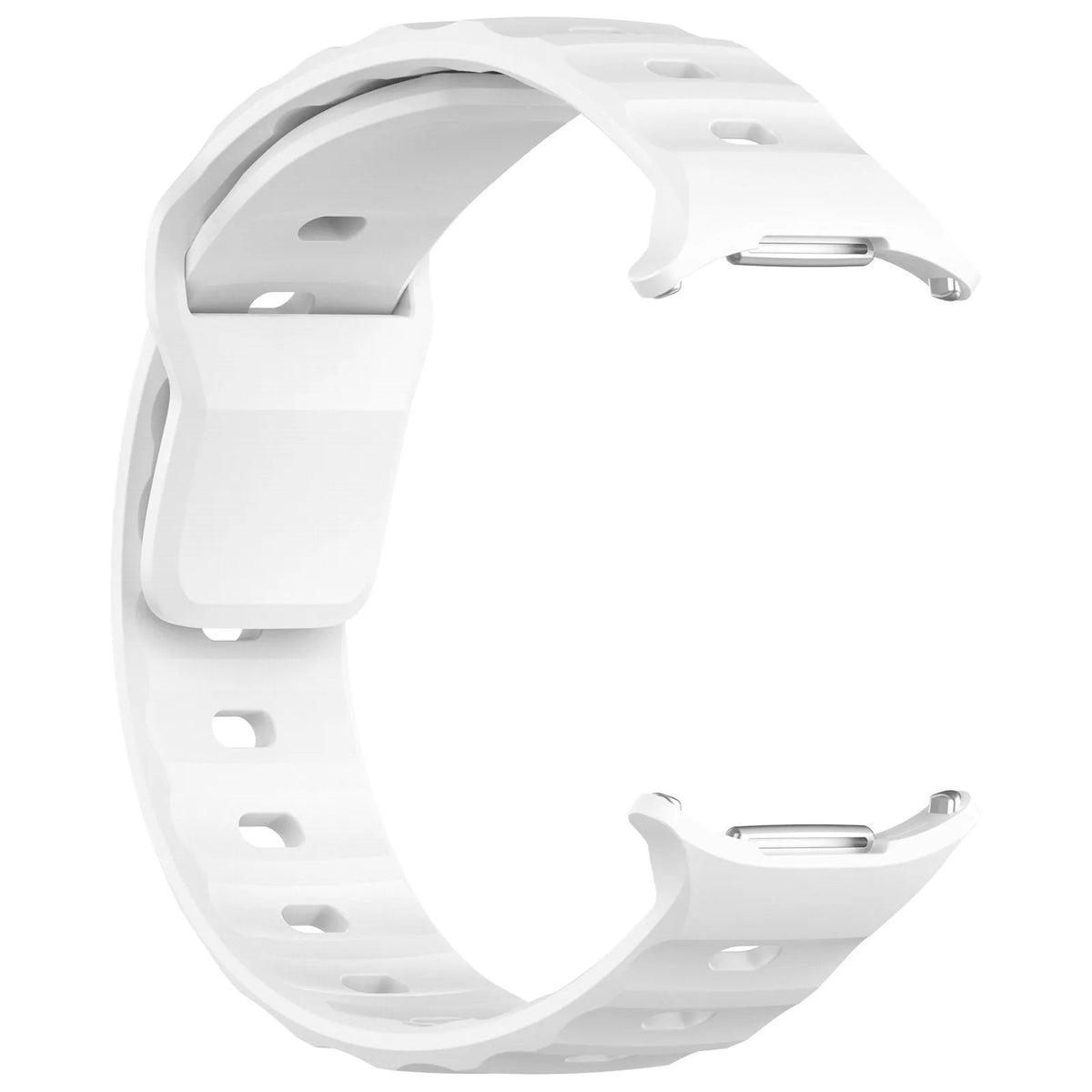 Outdoor Silicone Strap, white, without a watch, 3/4 front view