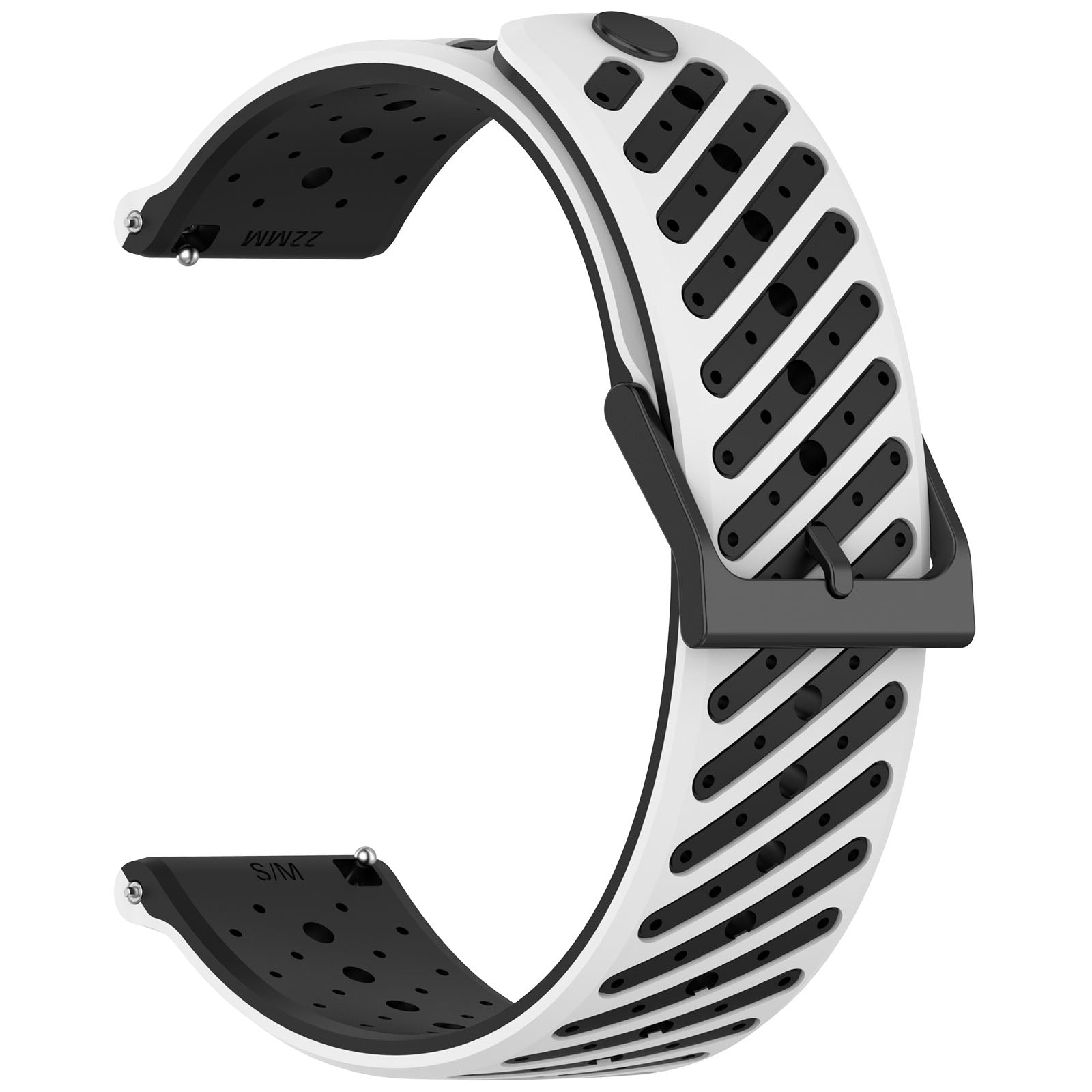 Bracelet silicone à rayures Huawei Watch GT 7 Pro (blanc/noir)