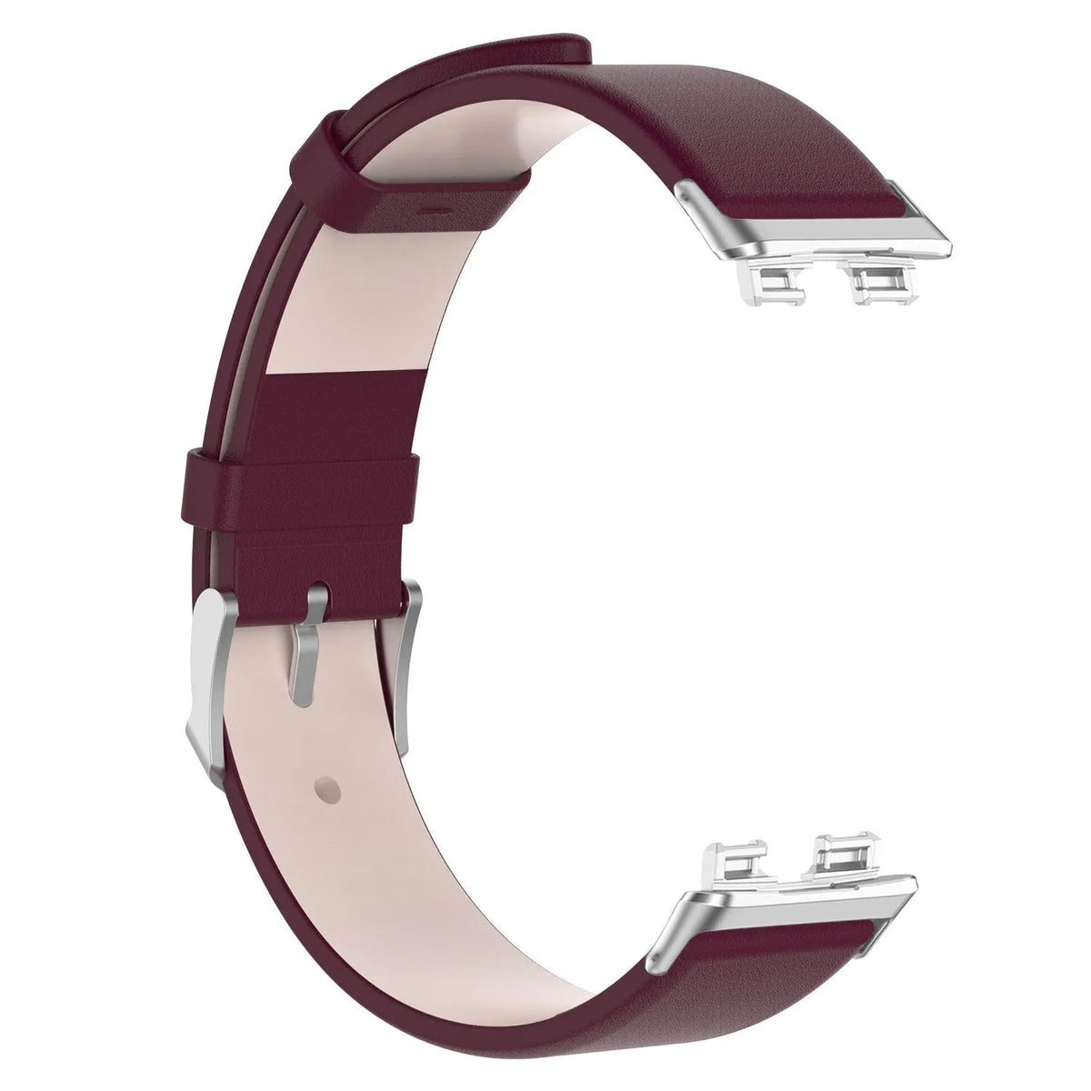Leather Strap, wine red, without a watch, 3/4 front view