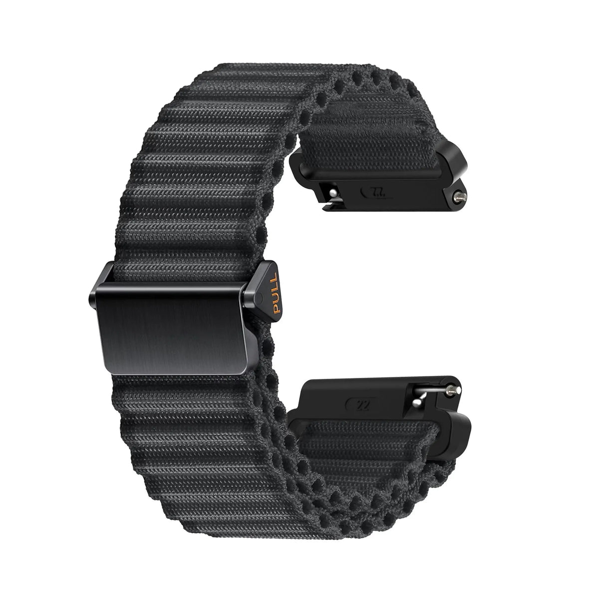 Outdoor Nylon Strap, black, without a watch, 3/4 rear view