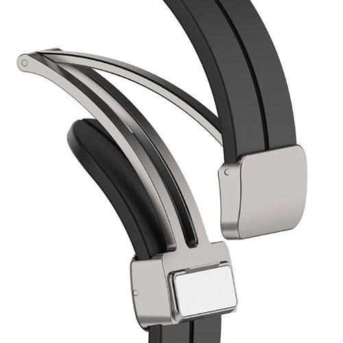 Silicone Magnetic Sport Strap, black, without a watch, 3/4 rear view