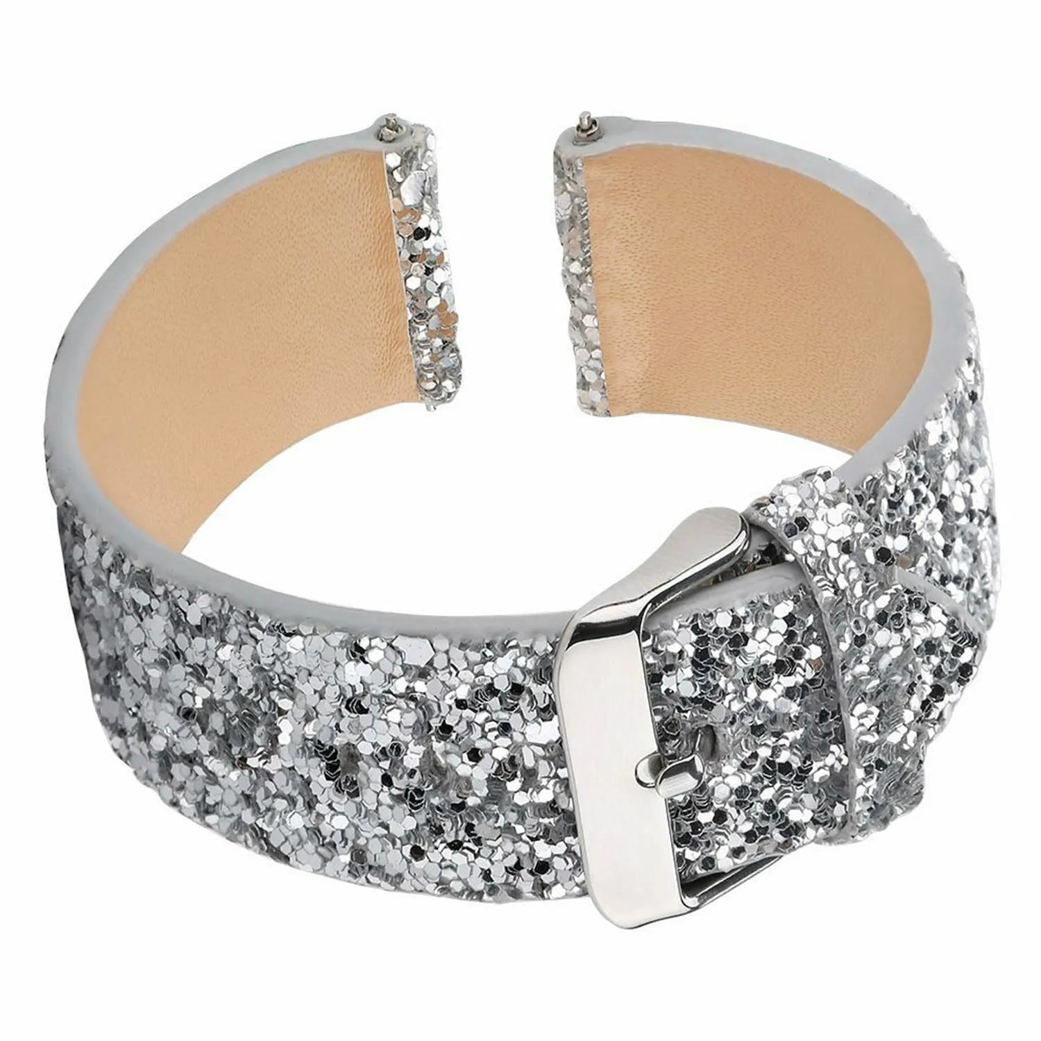 Bracelet cuir brillante Amazfit GTS 4 (argent)