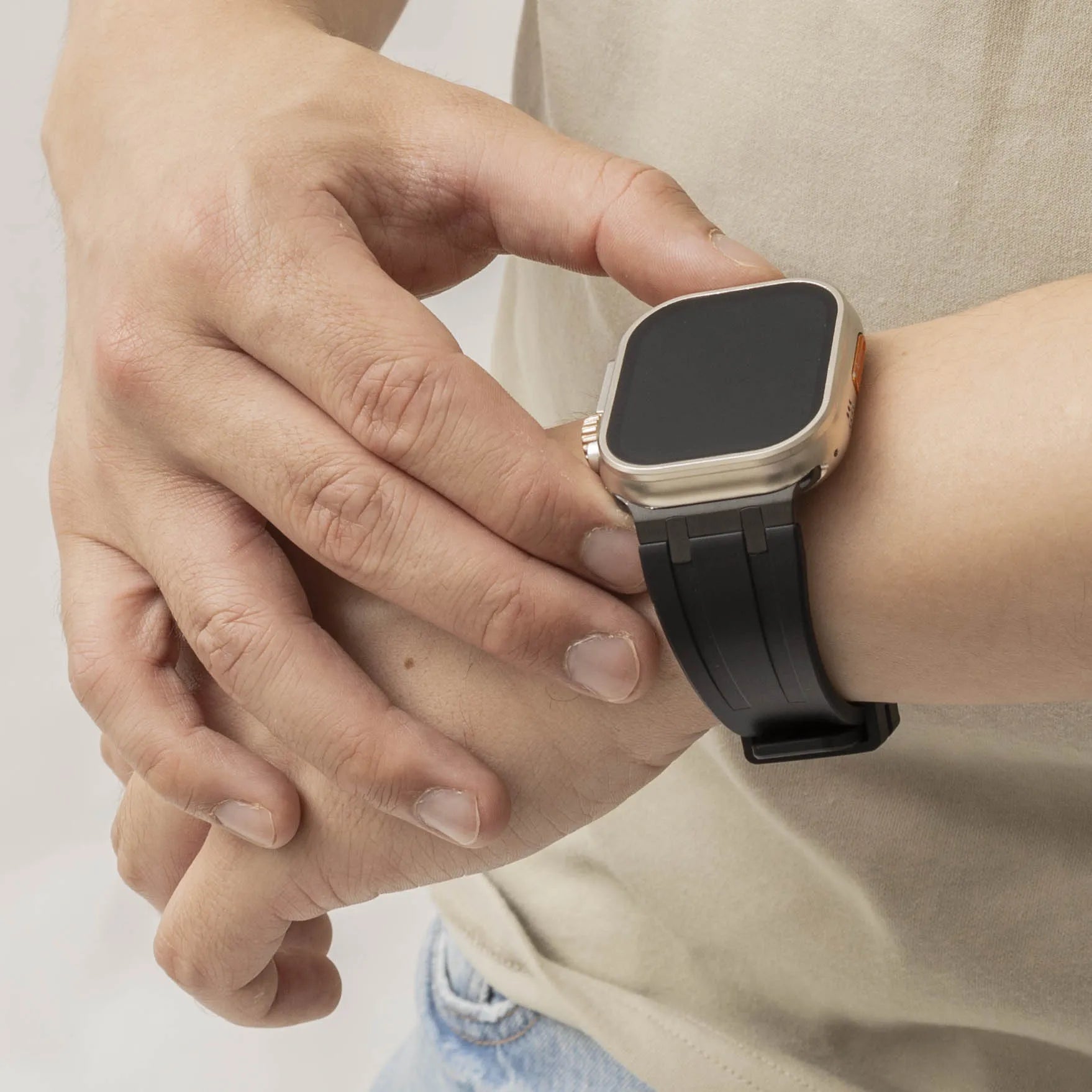 Bracelet silicone de luxe liquide Apple Watch (noir)
