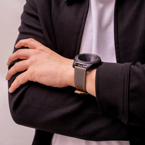 Amazfit Bip 5 'One Push' Leather Strap (Grey)