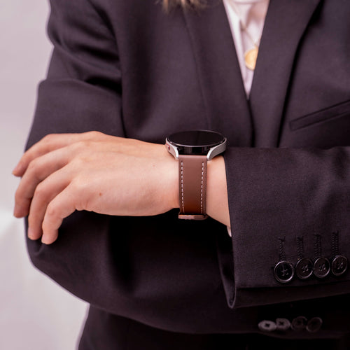 Bracelet cuir 'One Push' Huawei Watch GT 3 Pro 43mm (marron foncé)