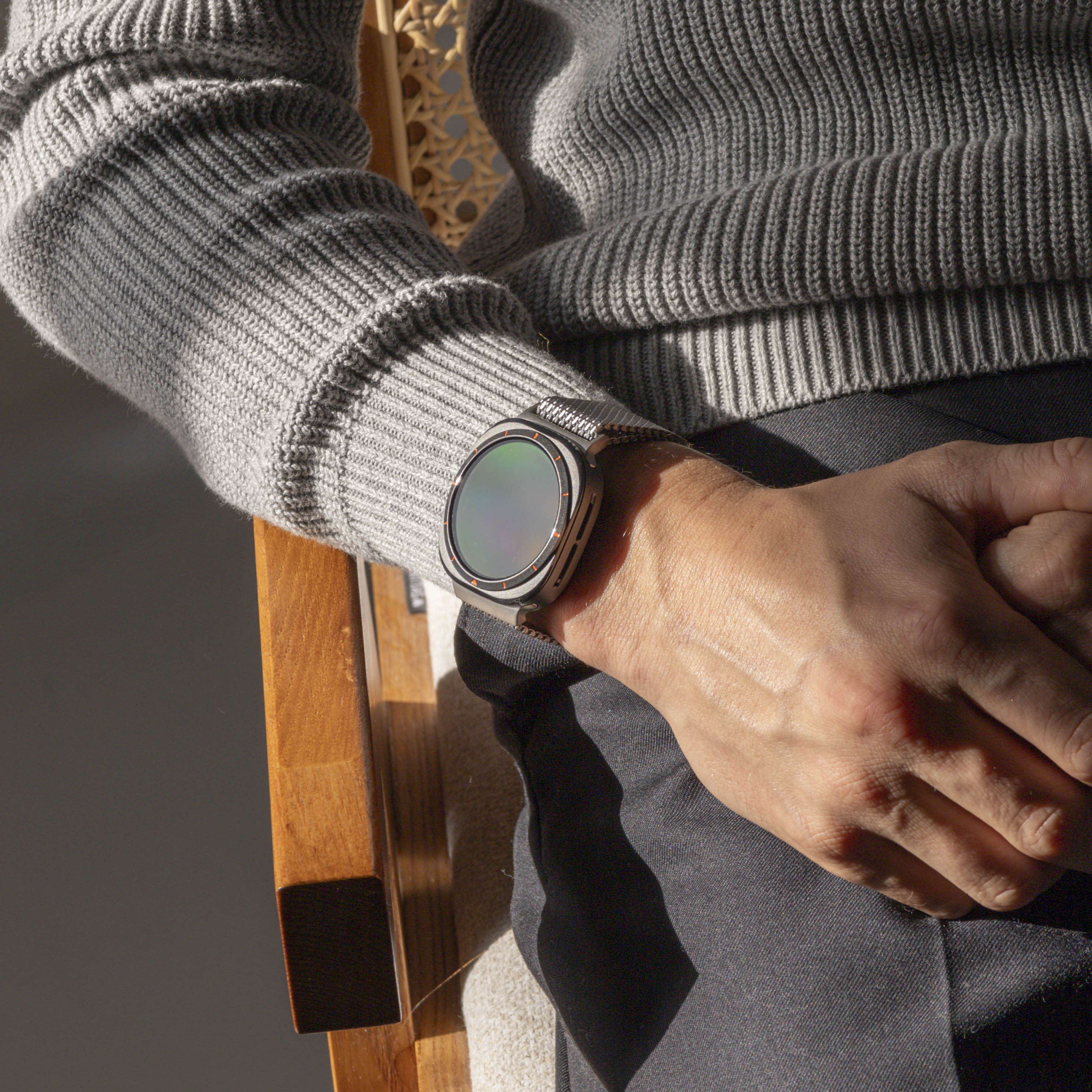 Bracelet milanaise avec boucle Samsung Galaxy Watch Ultra (titane)