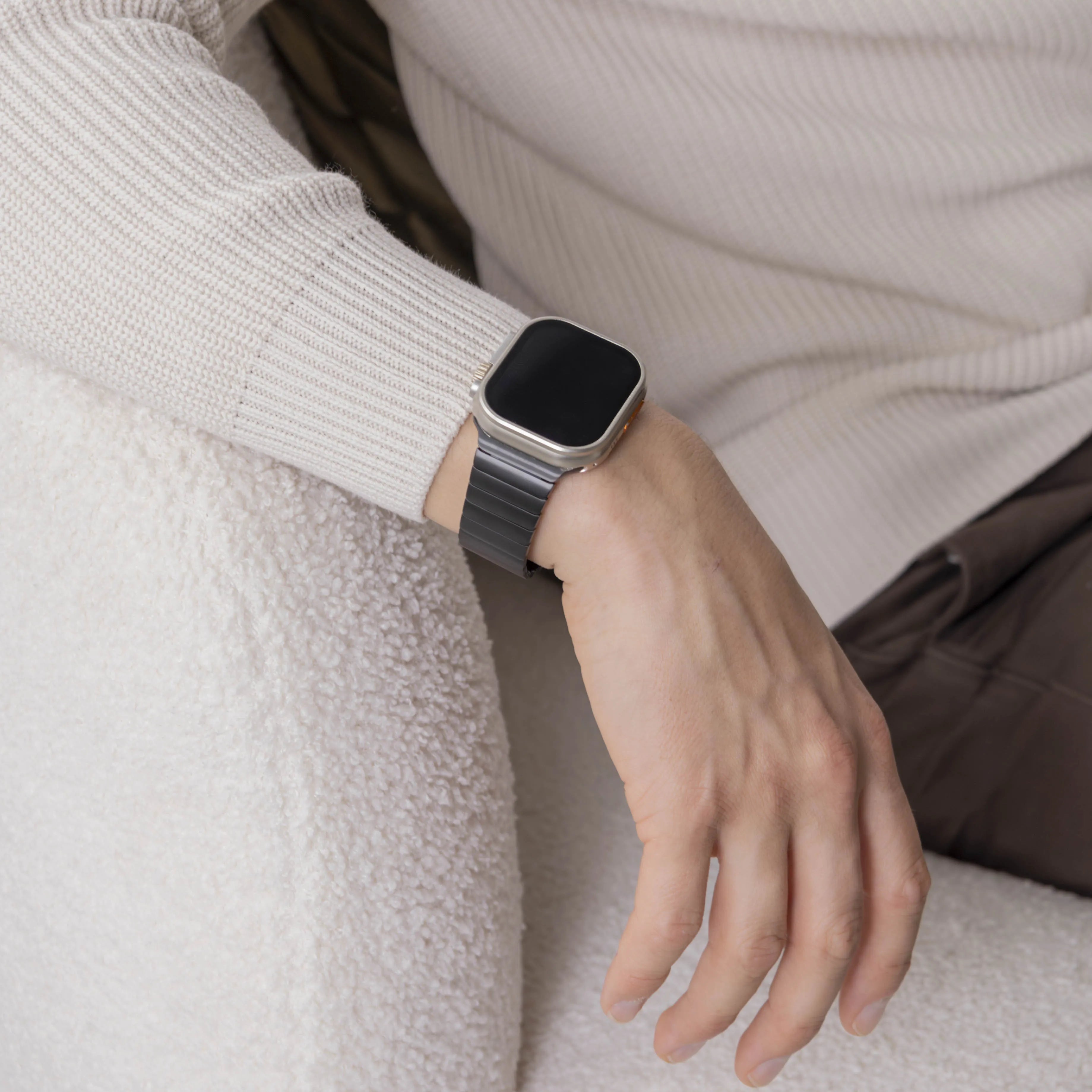 Bracelet en métal de luxe pour Apple Watch (noir)