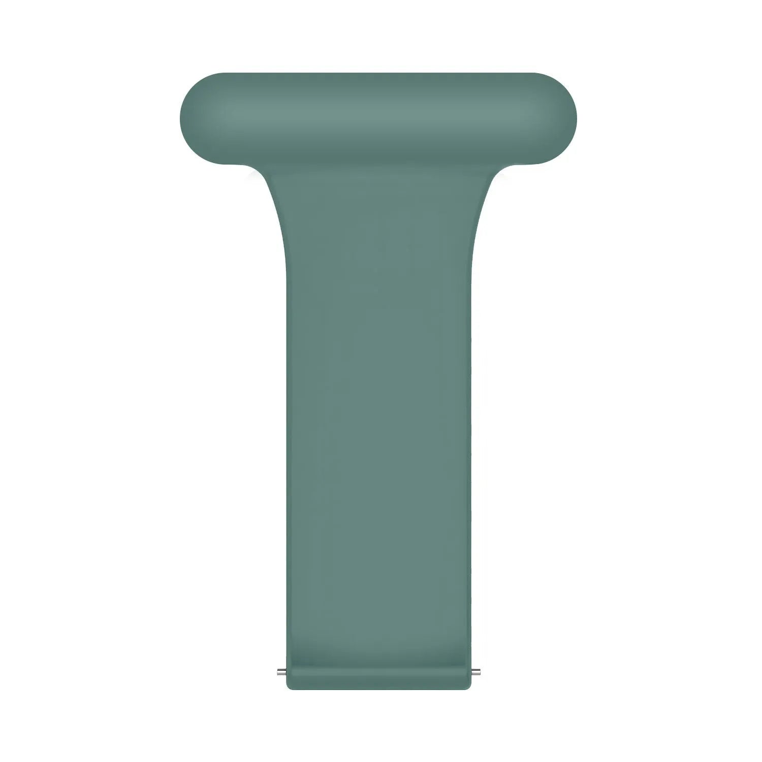 Silicone Nurse Fob, green, laid flat, separate parts, direct top view