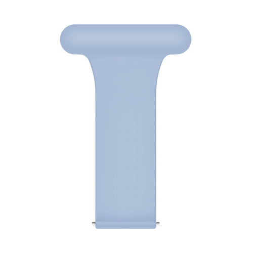Silicone Nurse Fob, light blue, laid flat, separate parts, direct top view