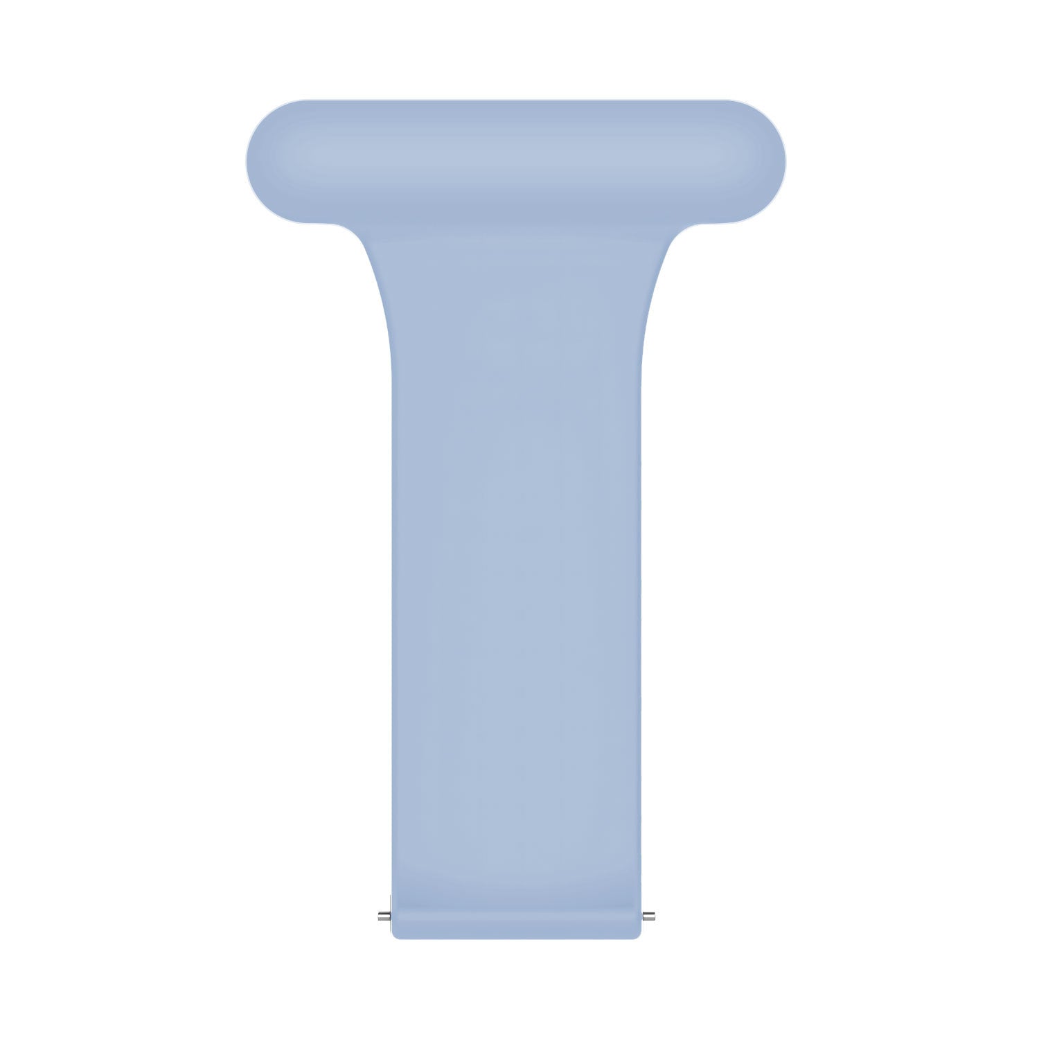 Silicone Nurse Fob, light blue, laid flat, separate parts, direct top view